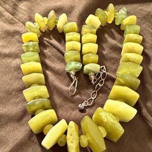 Jay King 18-21.5” Serpentine Desert Rose Necklace-Silver (Shades of Green)